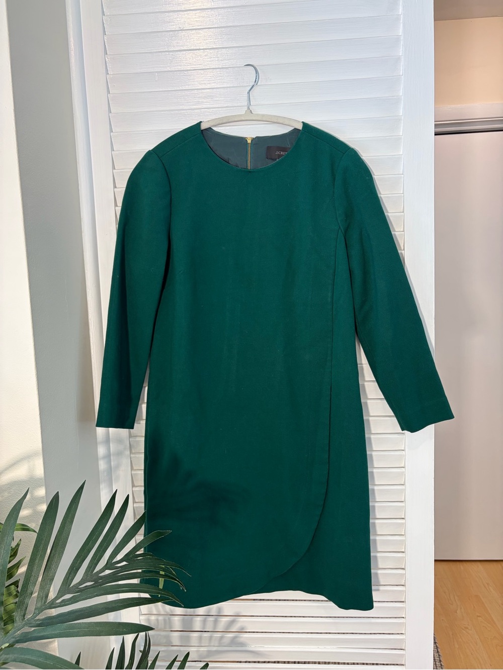 J. Crew Deep Emerald Long Sleeve Professional Dress